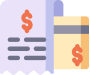 Invoice and card icon used for CRM and marketing automation.